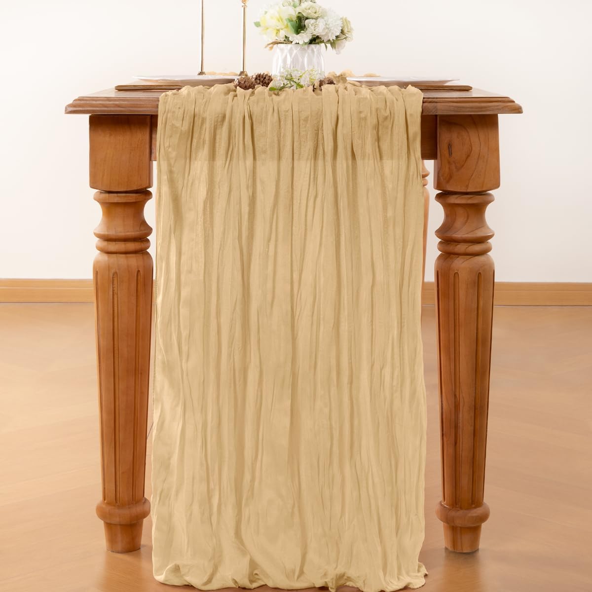 Beige Table Runner Cheesecloth Table Runner 10FT Farmhouse Table Runners 120 Inches Fall Table