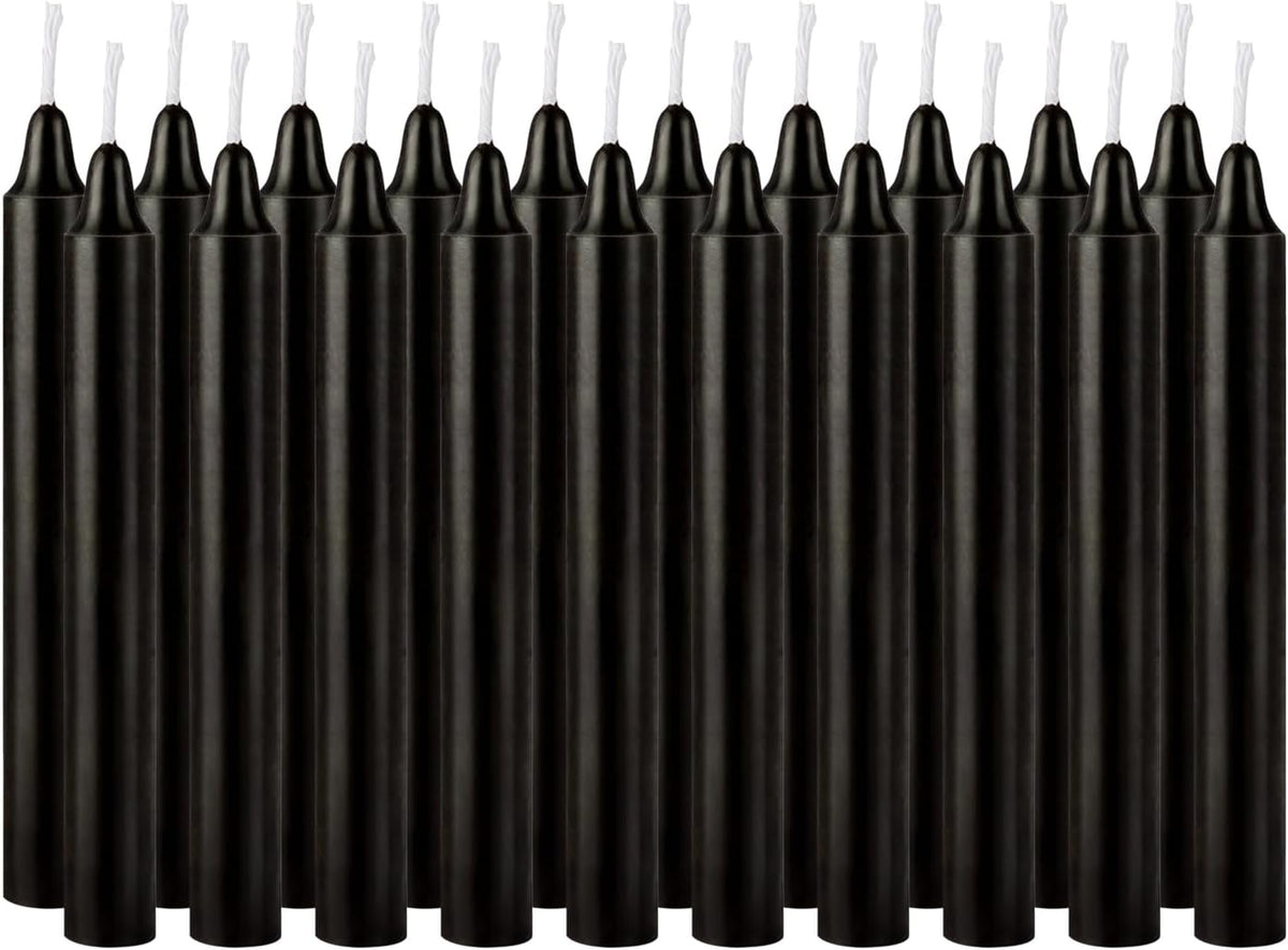 Unscented Black Spell Chime Candle-4 Inch Tall Taper Candles-20 Pcs Chime Candles, Mini Smokeless