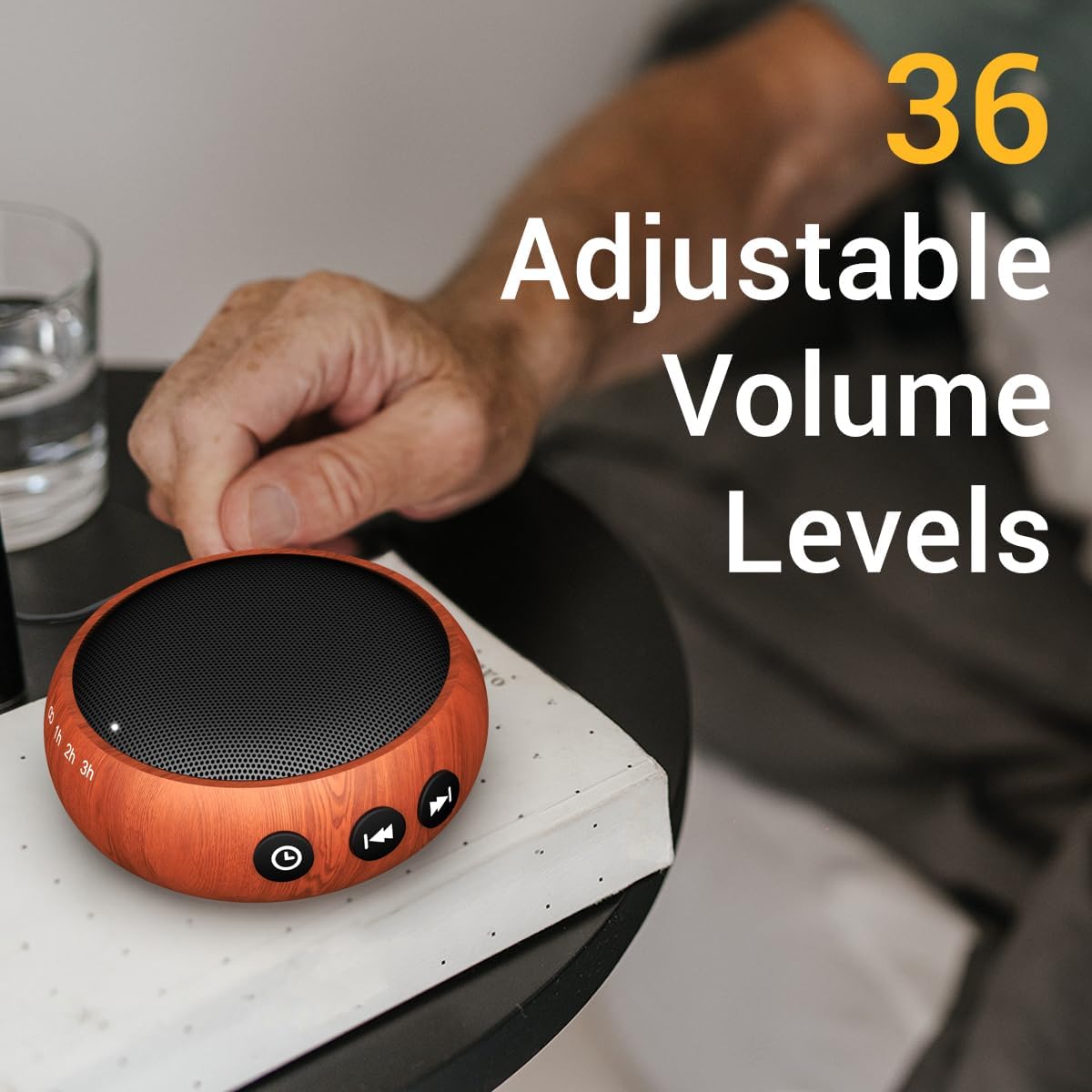SoundMe Small Sound Machine Brown Noise Machine 30 Soothing Natural Sounds Rain Fan Pink White