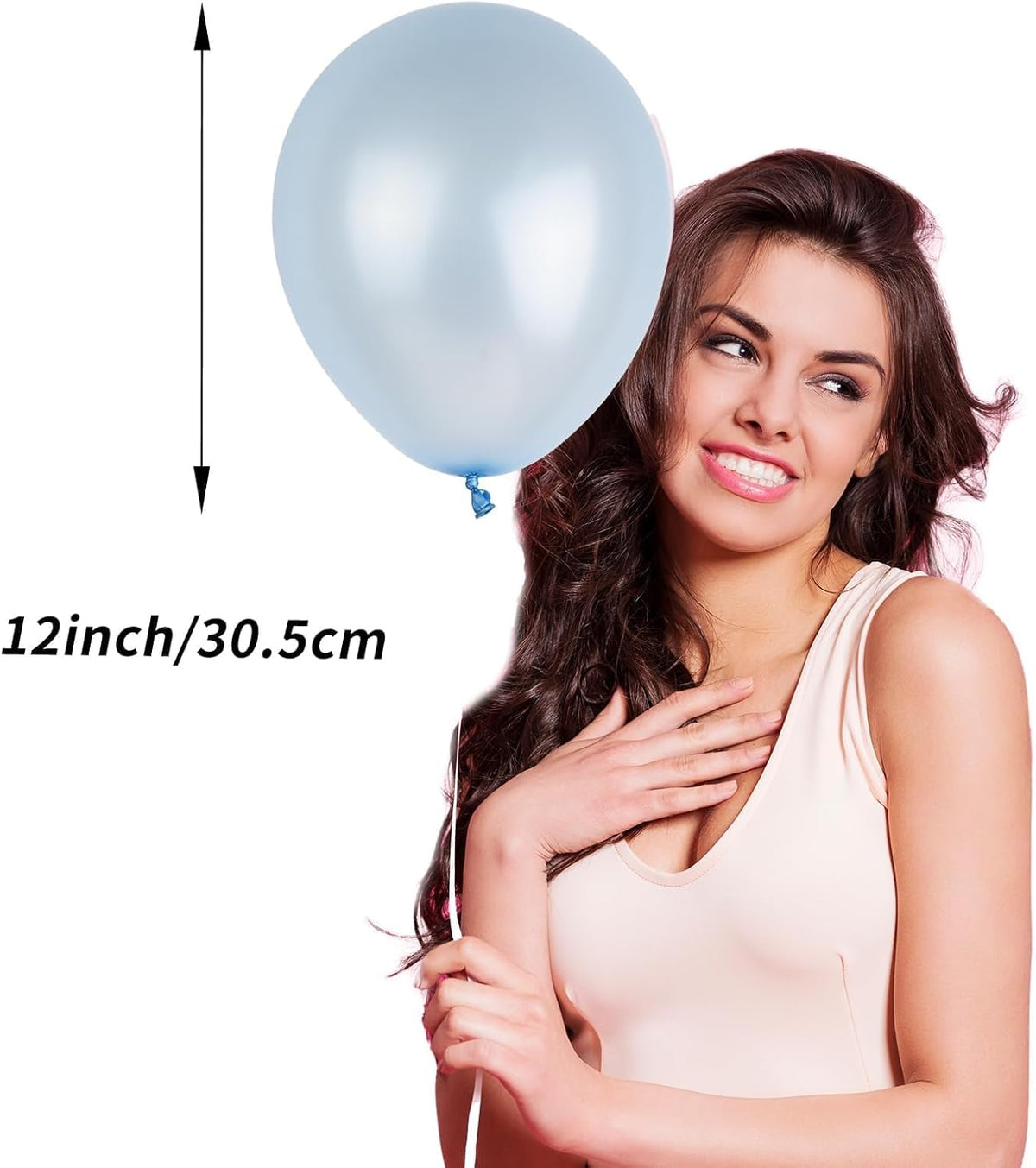 Snowflake Balloon, 12 Inch Ice Snow Blue White Balloons Pearl blue Metallic Blue Silver for Winter
