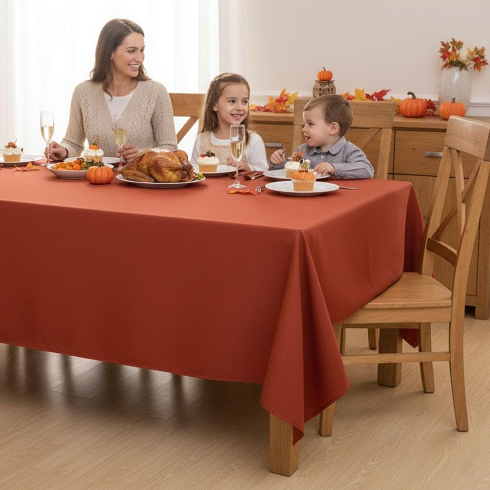 Fitable 8 Pack Rectangle Tablecloths: Stain Resistant Wrinkle Free Fall Table Clothes, Washable