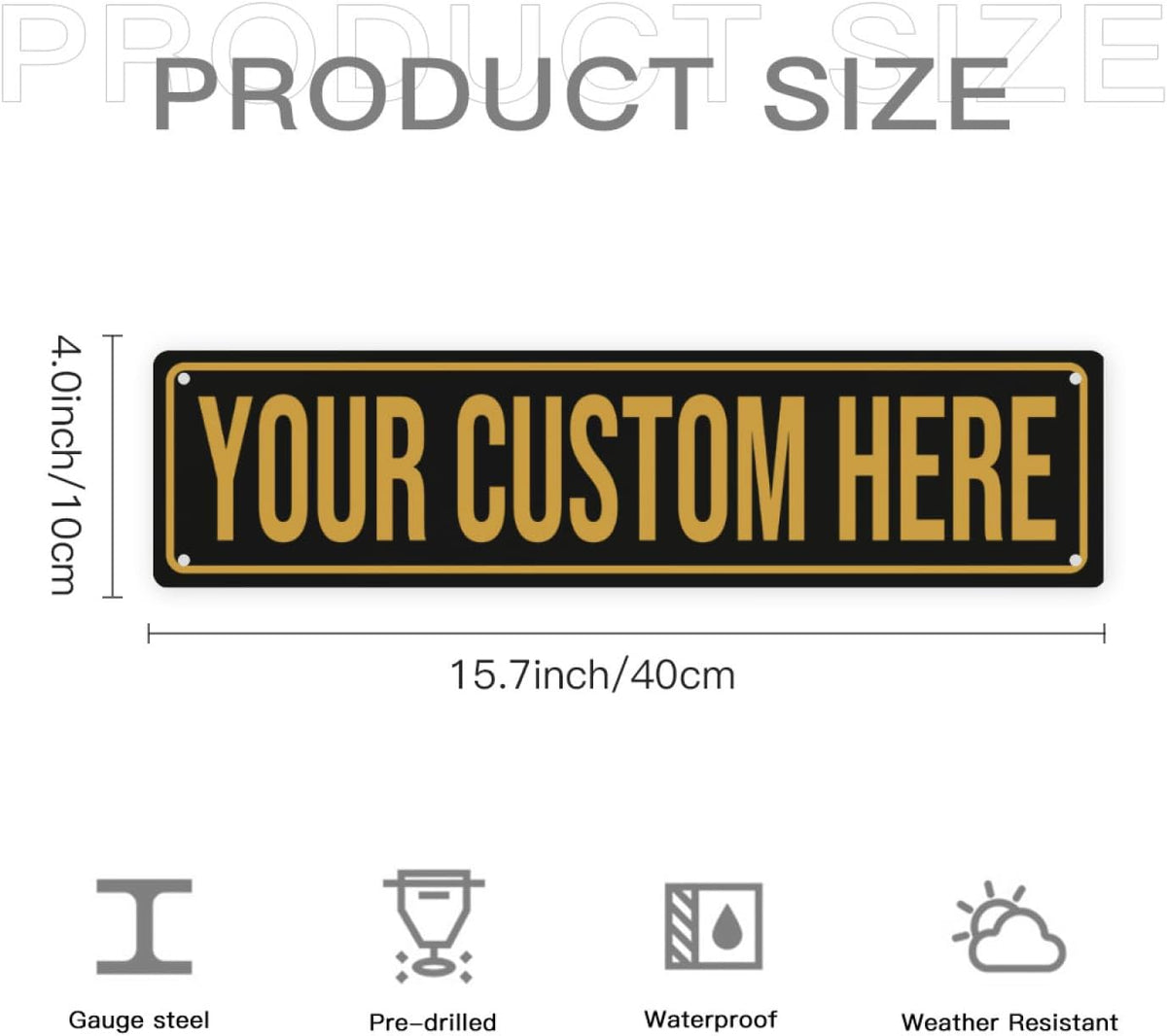 Custom Street Signs - Custom Metal Sign - Personalized Road Sign - 4"x16" - Minimalist Style - For