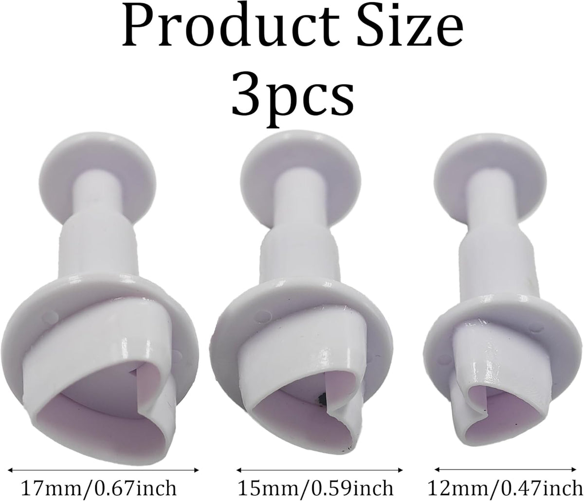 pson 3Pcs Plunger Cookie Cutter Set, Mini Plastic Biscuit Molds for Cake Decorating, Baking
