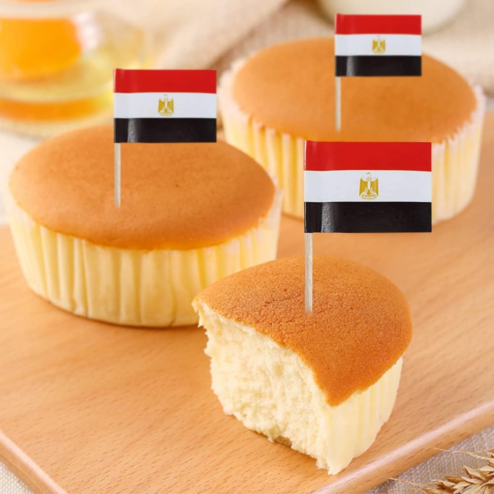 Egypt Flag Egyptian Flag, Small Mini Egypt Toothpick Flags for Food, Cupcakes, Cocktails