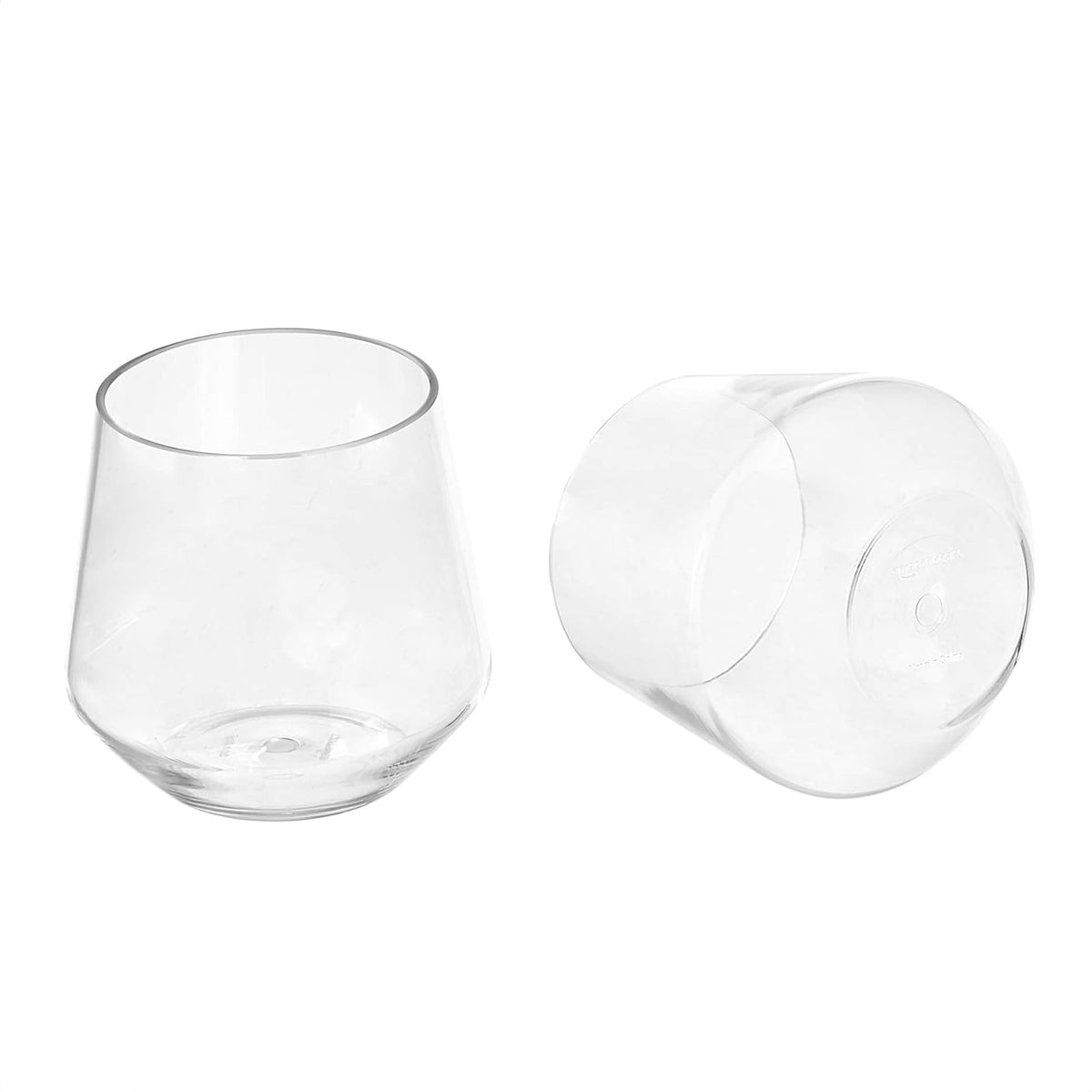 Amazon Basics Tritan Glasses, Dishwasher Safe, BPA-Free Plastic, Stemless Wine, Shatterproof