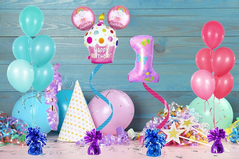 Metallic Balloon Weights, Birthday Party Favors, Novelty and Gag Gifts, 5.5" Inches, 12-Pack (Red)