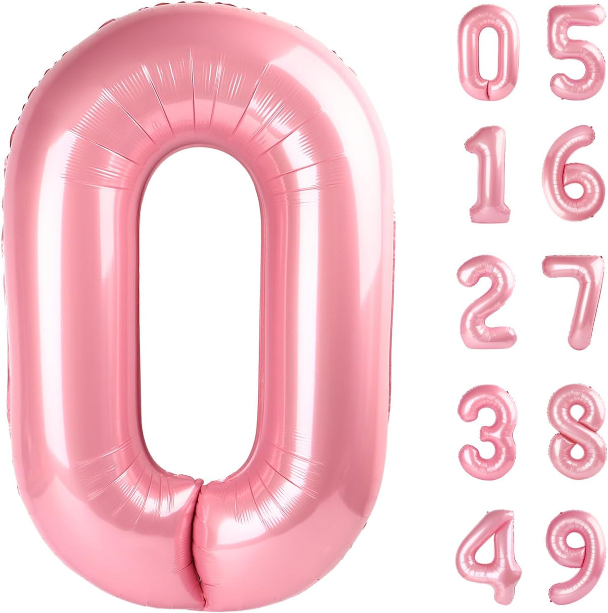 Pearlescent Pink 40 Inch 0 Number Balloons, 0 Decorations for 10 20 30 40 50 60 70 80 90