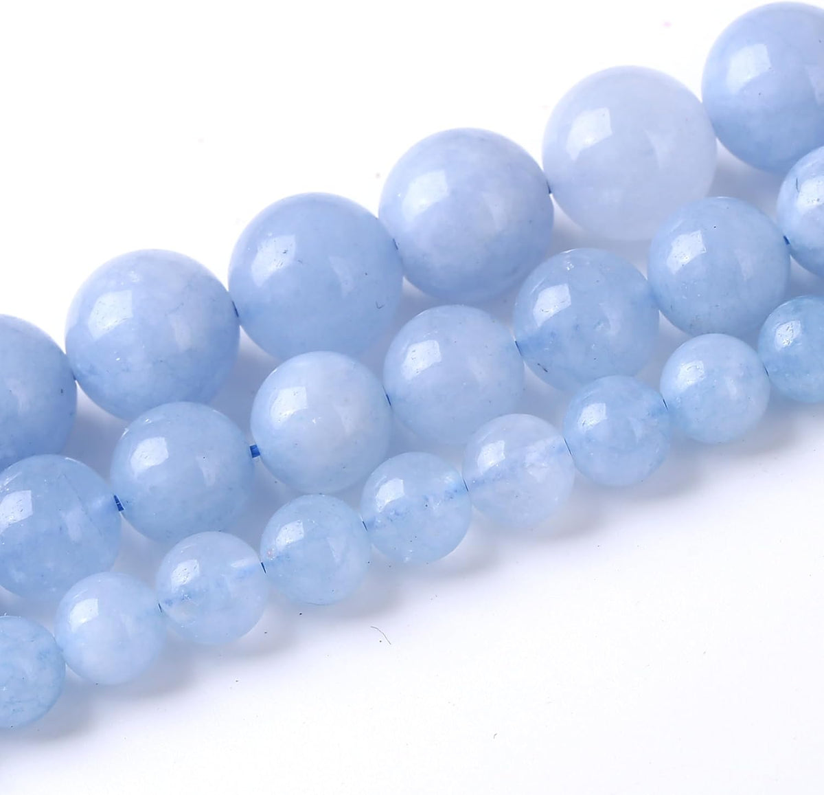 Dream Blue Chalcedony Stone Beads Gemstone Round Crystal Energy Jade Beads Stone Beads for Jewelry
