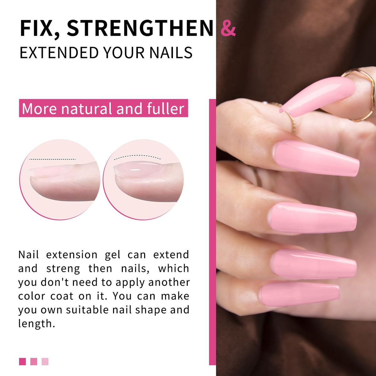 Salon-Grade Baby Pink Builder Gel - Hypoallergenic Strong Base Coat | Long-Lasting Adhesion (30+