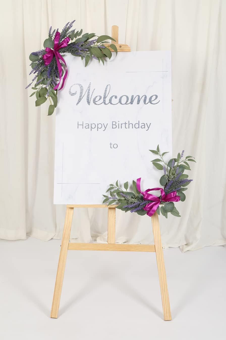 H&W 2pcs Artificial Wedding Arch Flowers for Wedding Sign, Floral Swag Dusty Decor for Reception