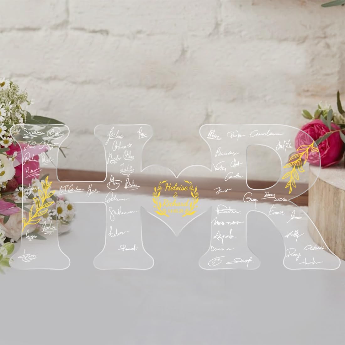 Personalized Wedding Guest Book Sign Custom Letter Name Date Rustic Wedding Guest Book Alternative