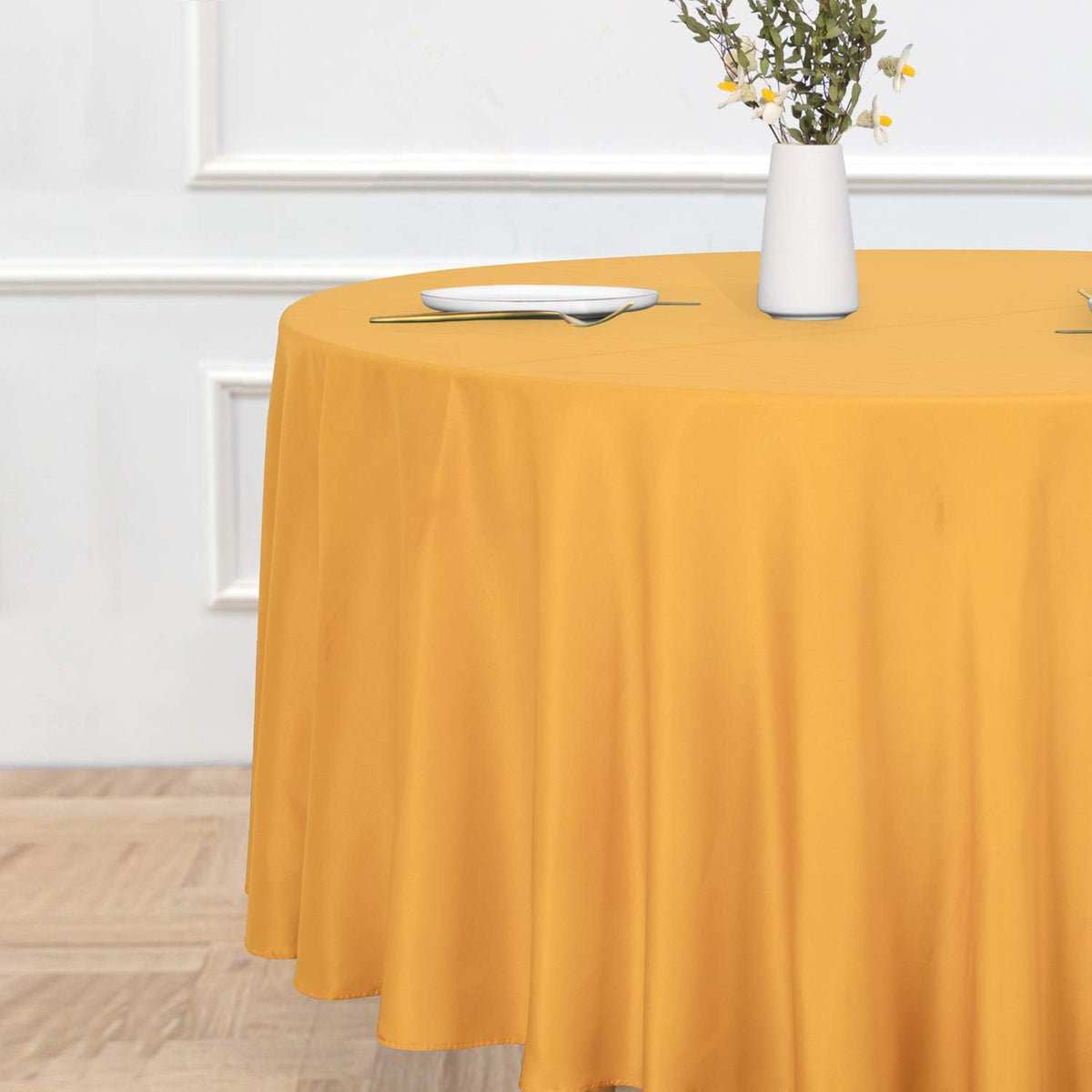 sancua Round Tablecloth - 108 Inch - Water Resistant Spill Proof Washable Polyester Table Cloth