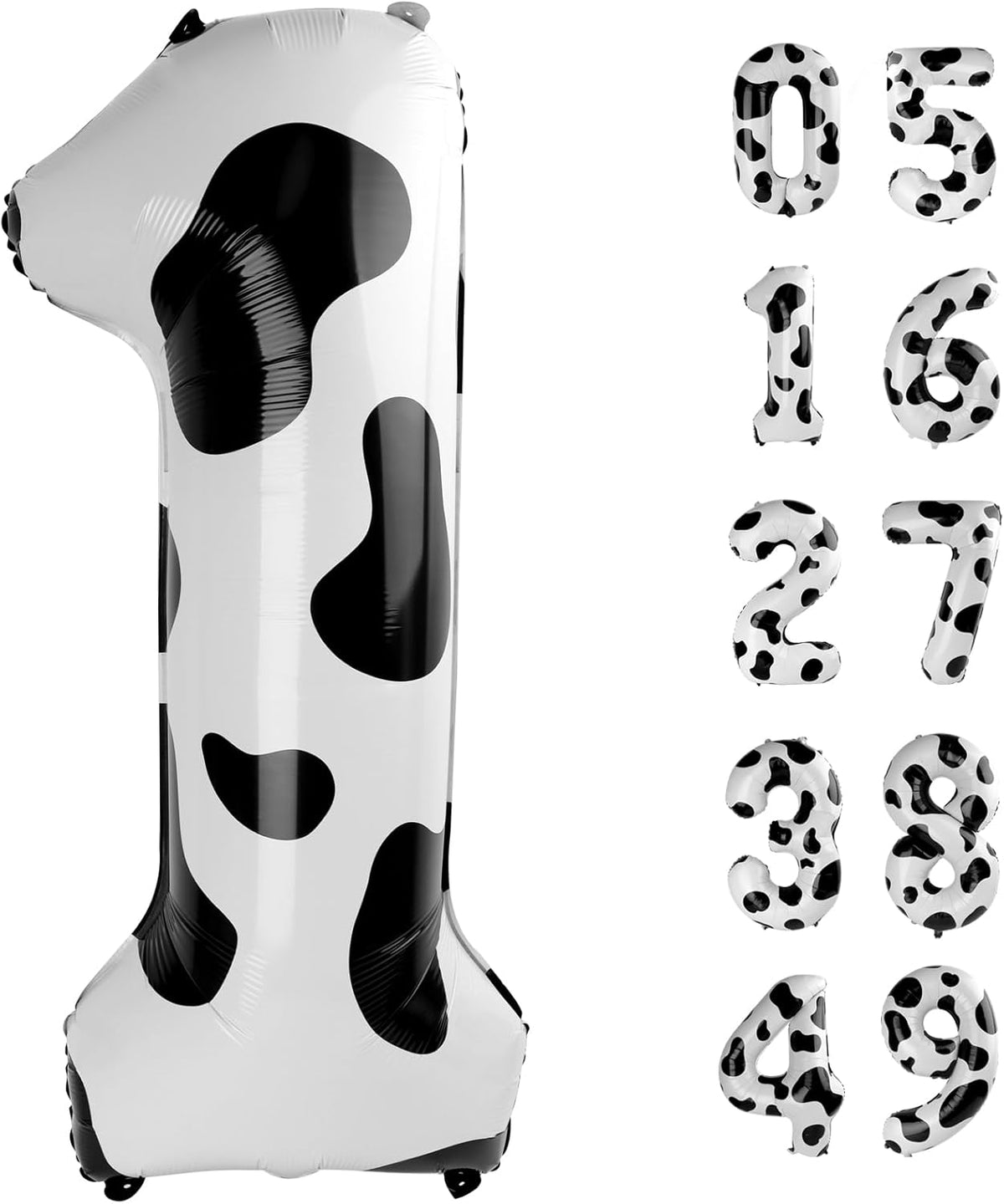 Cow Print Number Balloon Birthday Decorations, 40 inch Number balloon 0-9(Zero-Nine), Cow Balloon