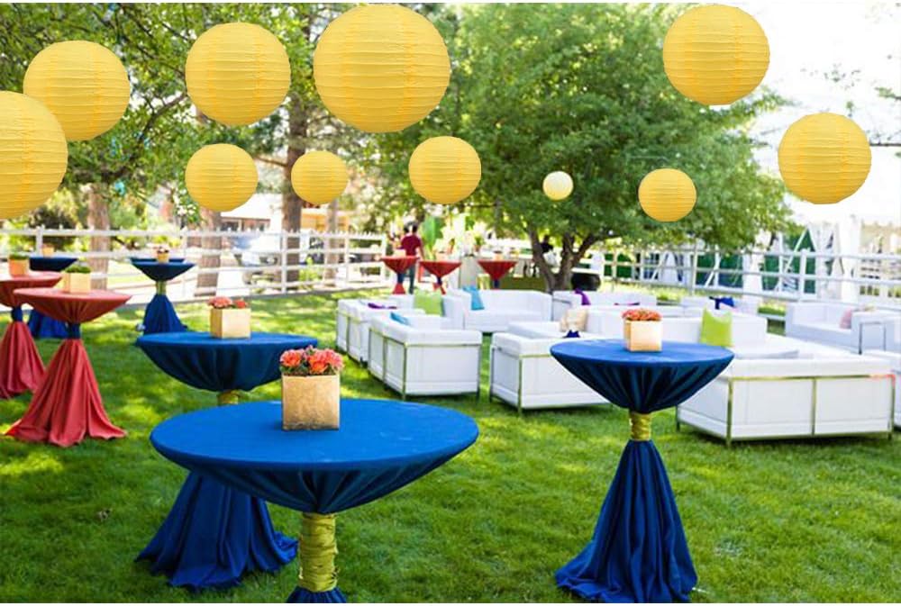 BEISHIDA 6-Inch Yellow Round Paper Lanterns Decorative Hanging Asia Chinese Japanese Paper Lanterns