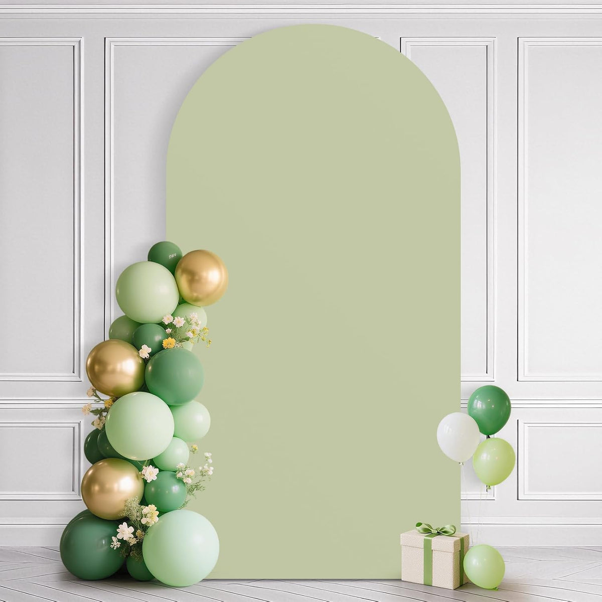 Ledido Wedding Arch Backdrop Cover 6FT Arch Covers Fitted Stretchy Spandex Round Top Stand Backdrop
