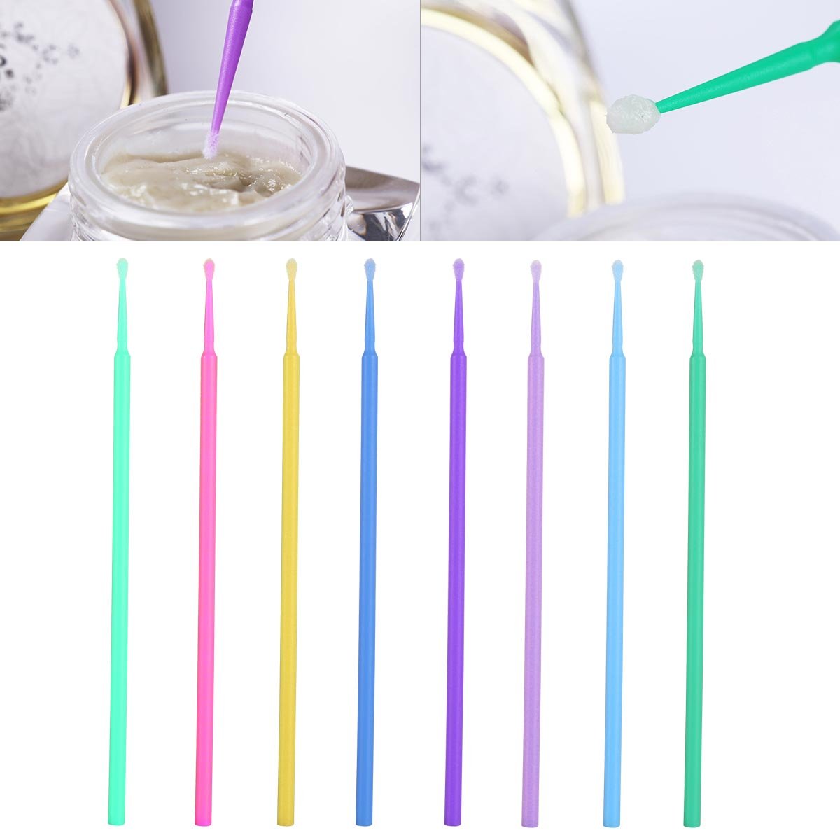 800 PCS Disposable Micro Brushes Applicator, Micro Swabs Mascara Wands for Eyelash Extensions