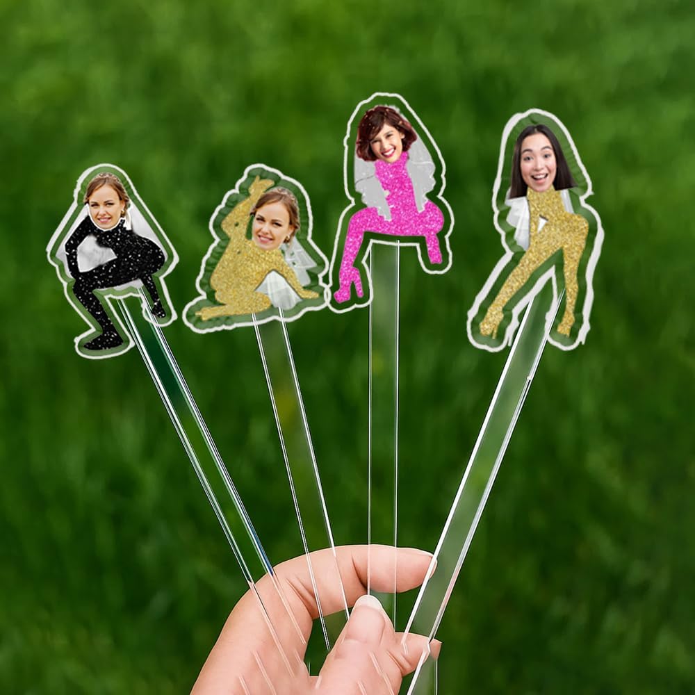 Personalized 50 pcs Double-Sided Wedding Stir Stick, Custom Bride Face Dancers Stir Stick, Acrylic