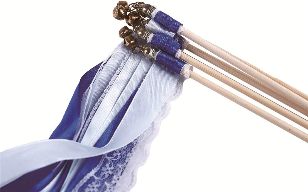 30pcs Lace Ribbon Stick Wands Christmas Birthday Party Streamers Wands Fairy Stick for Wedding