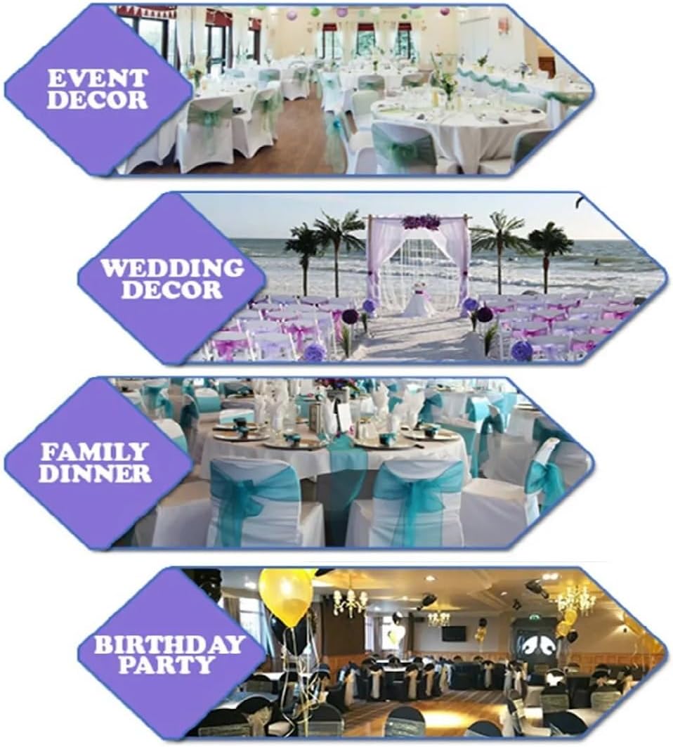 New Organza Chair Bow/Sash Décor for Wedding Reception Events Banquets Bows Decoration Sashes