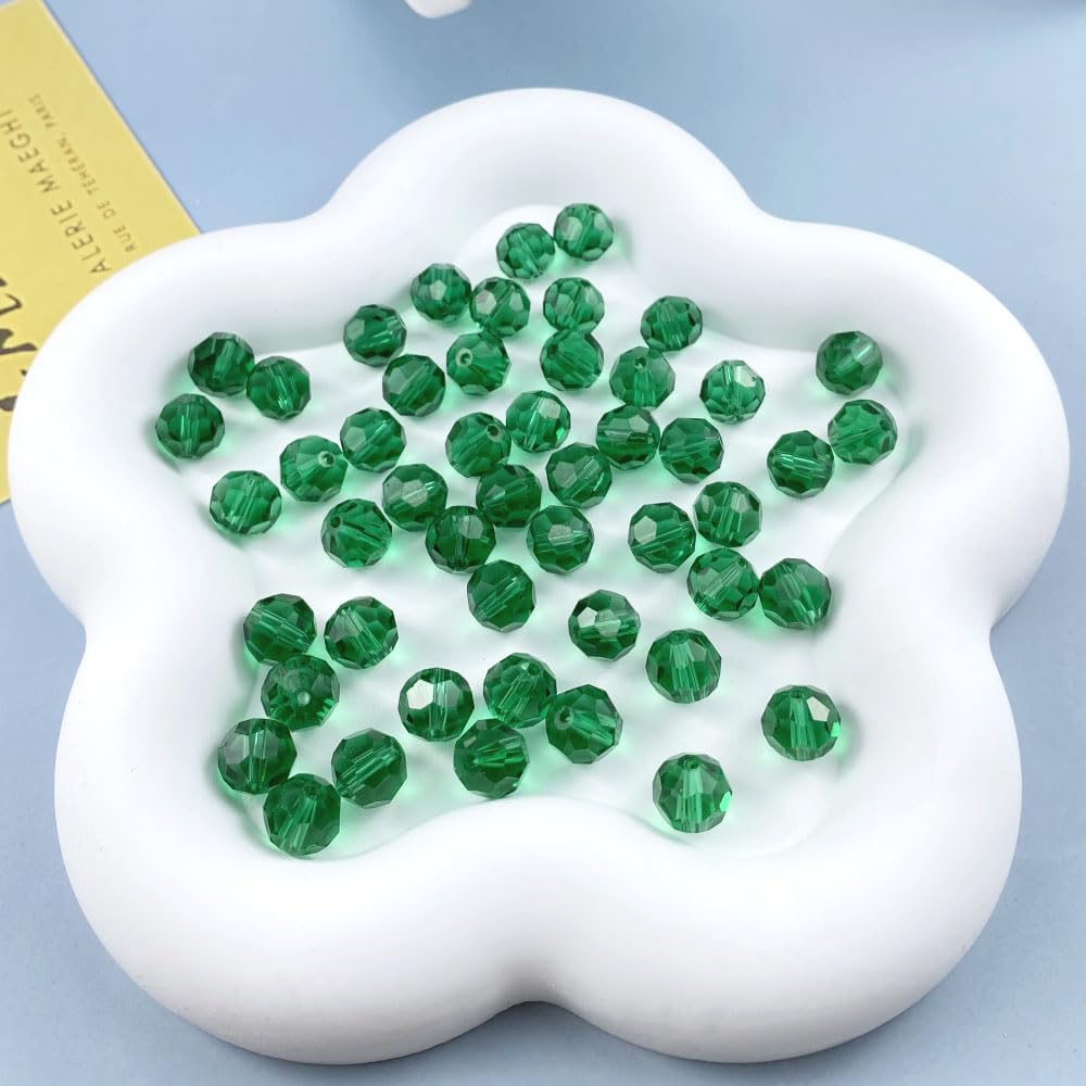 400 PCS 4mm Crystal Glass Beads Round Multiple Faceted Loose Spacer Glass Beads for DIY Handcrafte