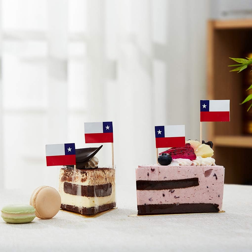 Chile Flag Chilean Flag, Small Mini Chile Toothpick Flags for Food, Cupcakes, Cocktails