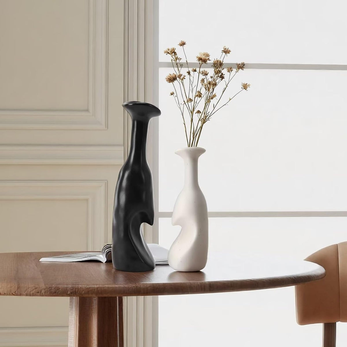 Heart Shaped Small Ceramic Vases Set of 2 Home Decor Boho Vase Modern Matte Flower Vase Minimalist
