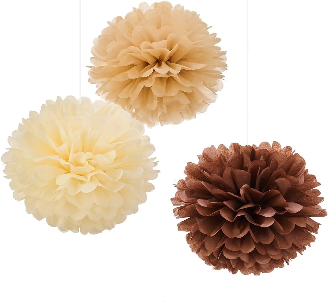 WEVEN Tissue Pom Poms Tissue Paper Flowers Tissue Fluff Balls Party Decorations 12-Inch Pack of 12