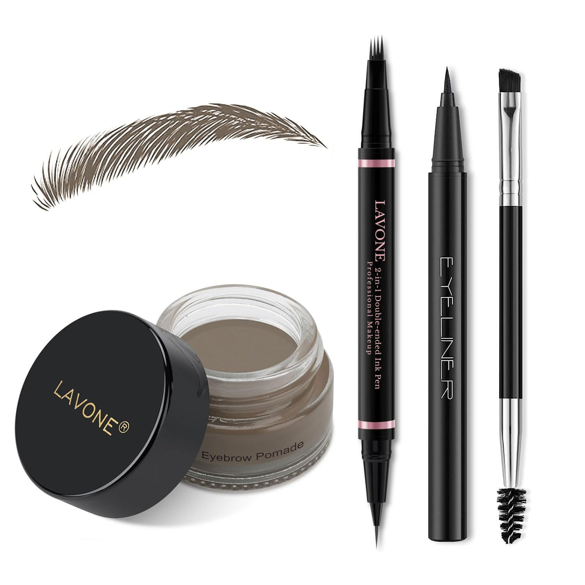 Eyebrow Pencil Makeup Kit, with Waterproof 2-IN-1 Microblading Eyebrow Pen, Eyebrow Pomade