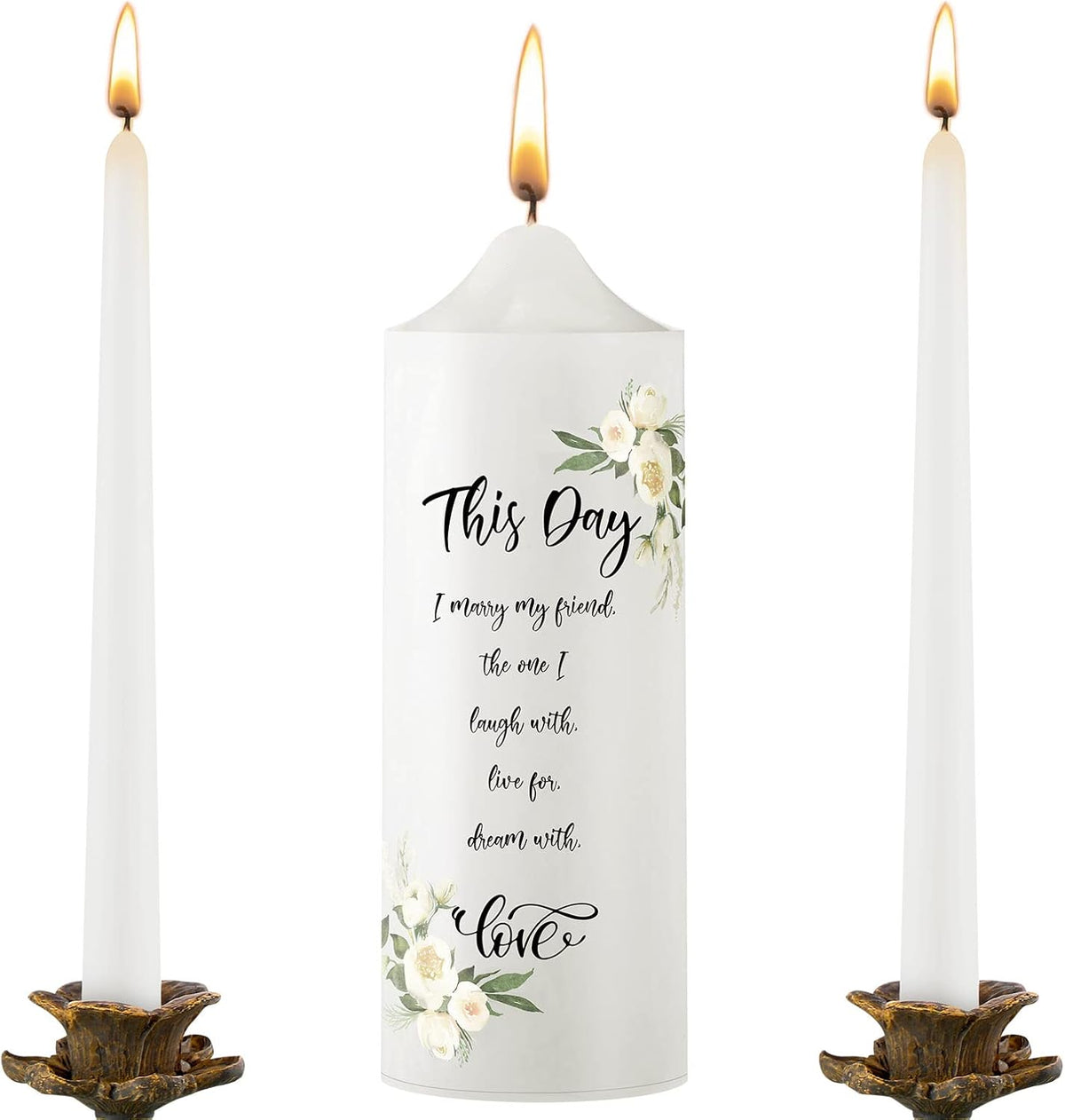 Frienda Unity Candles for Wedding Ceremony Set Wedding Unity Taper Candles Catholic Religious
