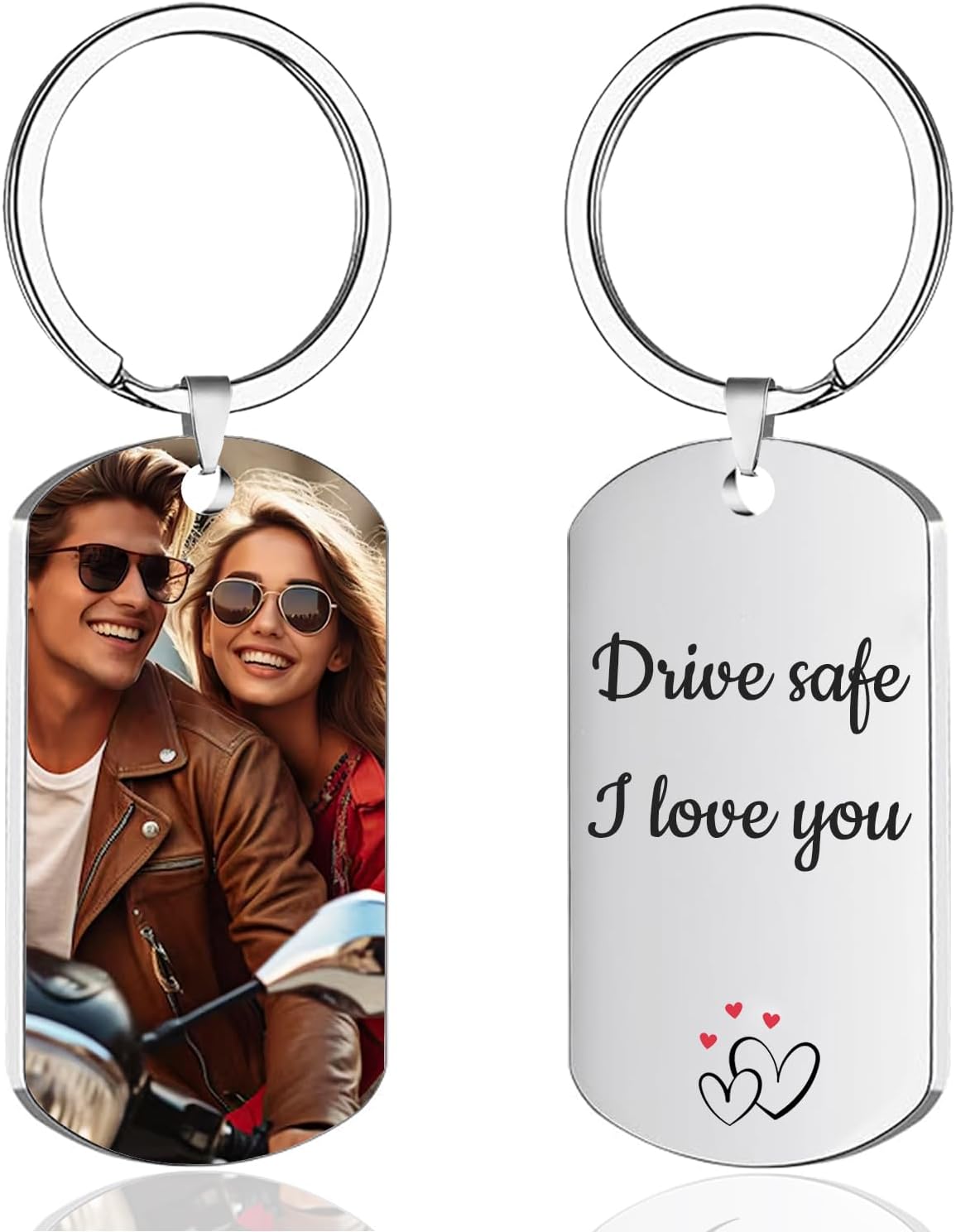 Custom Keychain with Picture, Personalized Keychain with Engraved Photo/Text, Gifts for Family and