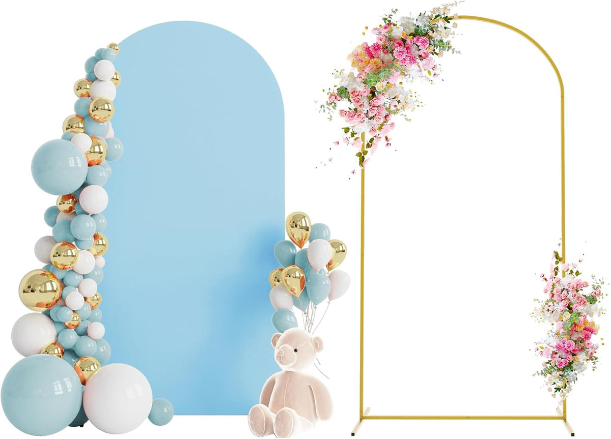 Wokceer 6.6 FT Wedding Arch Stand and Arch Cover, Metal Arch Stand with Arch Stand Cover for