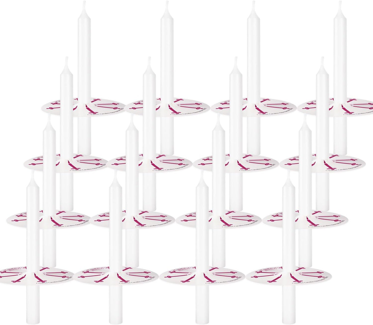 50 Church Candles with Drip Protectors for Devotional Candlelight Vigil Service, Box of 50 Candles