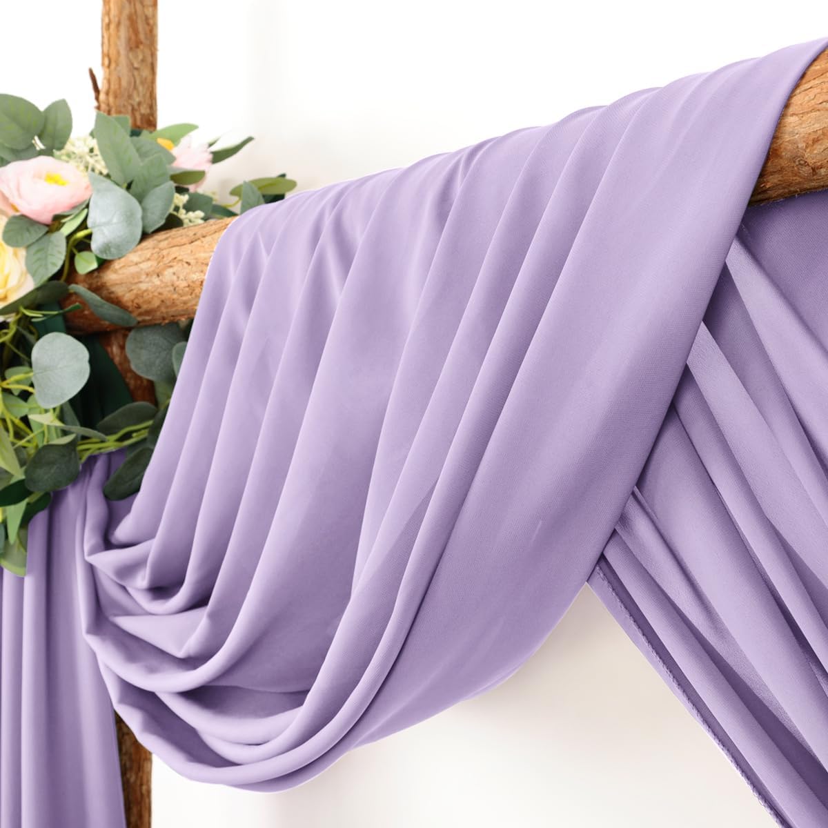 Wedding Arch Draping Fabric 2 Panels 30'' x 18FT Lilac Sheer Chiffon Arch Drapery for Photo Booth