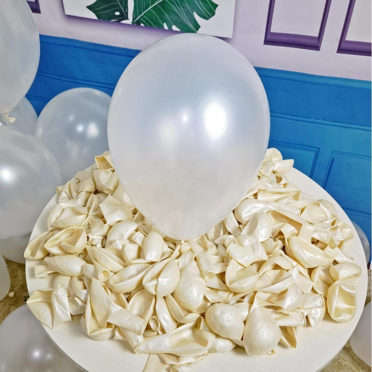 300 Pack White Pearl Balloons 12 inch Pearl White Latex Party Balloon Bulk for Various Party Events