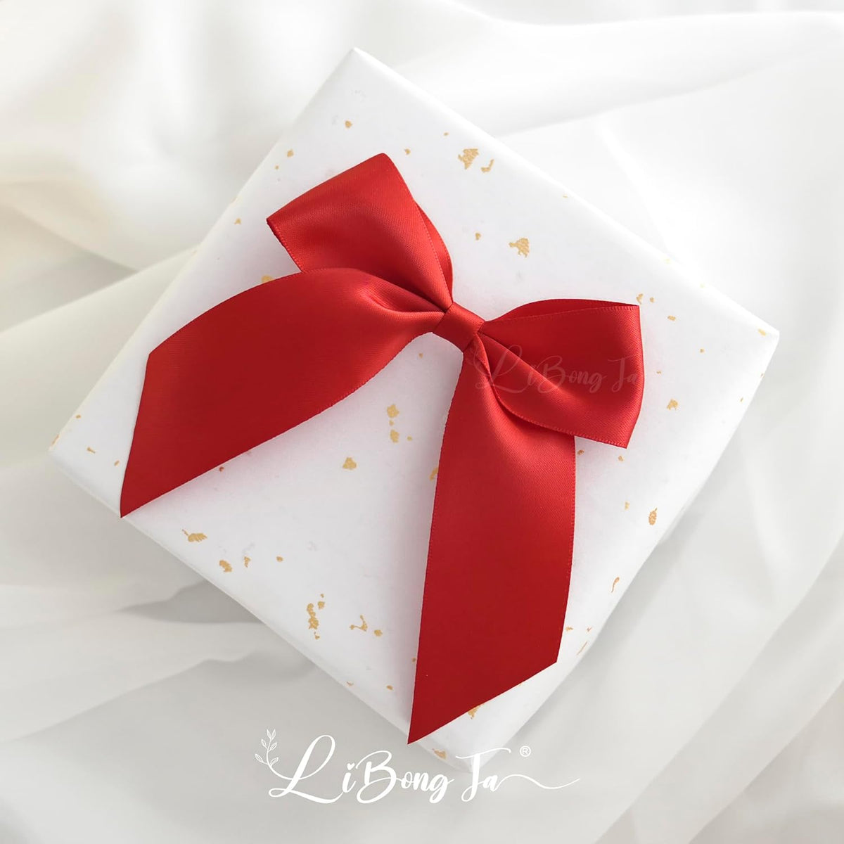 4.5" Satin Ribbon Red Bows for Gift Wrapping, Twist Tie Bows, Cute Bows for Crafts, Party Favors