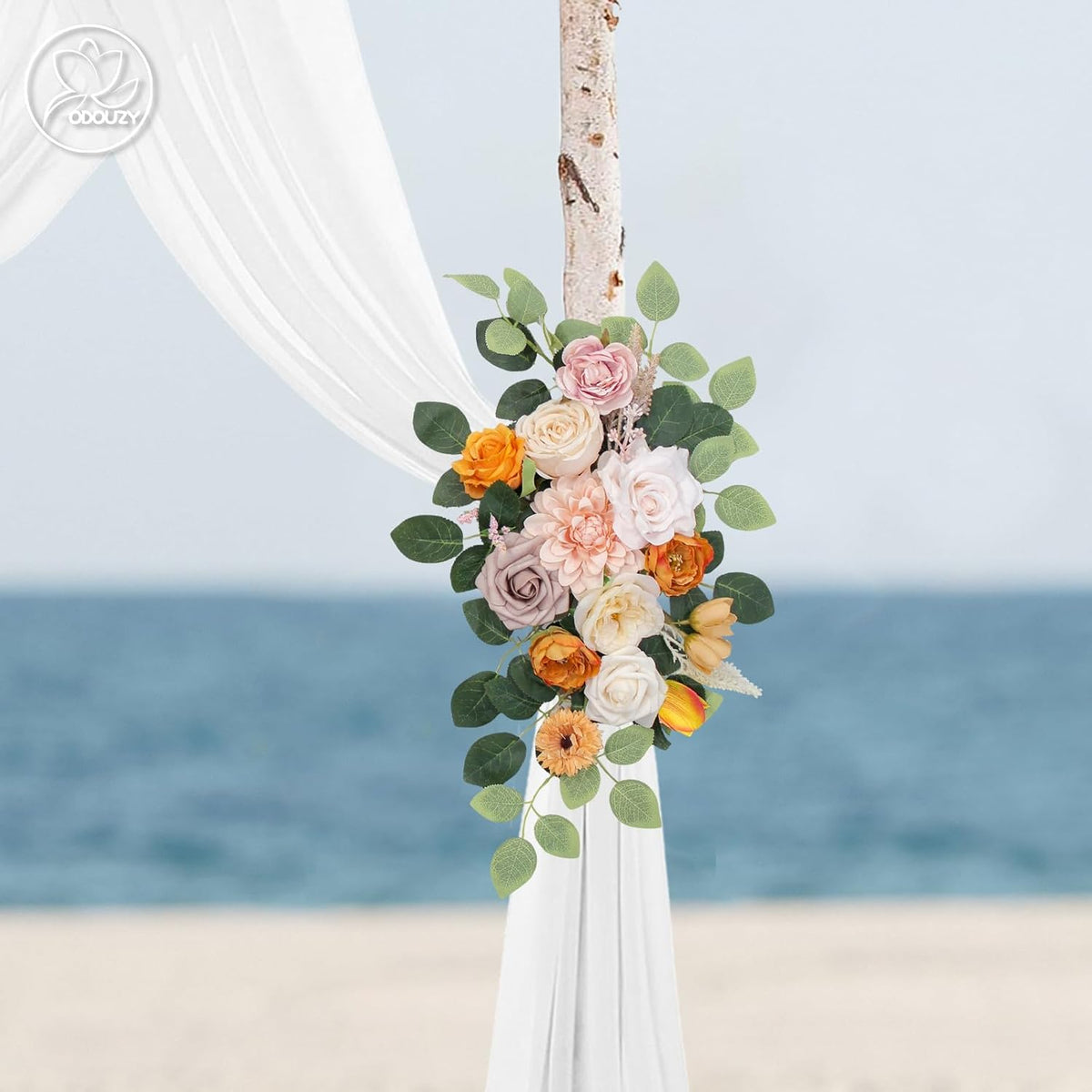 Wedding Arch Flowers Kit,Artificial Flower Arch Decor,2pcs Artificial Flower Arrangement for