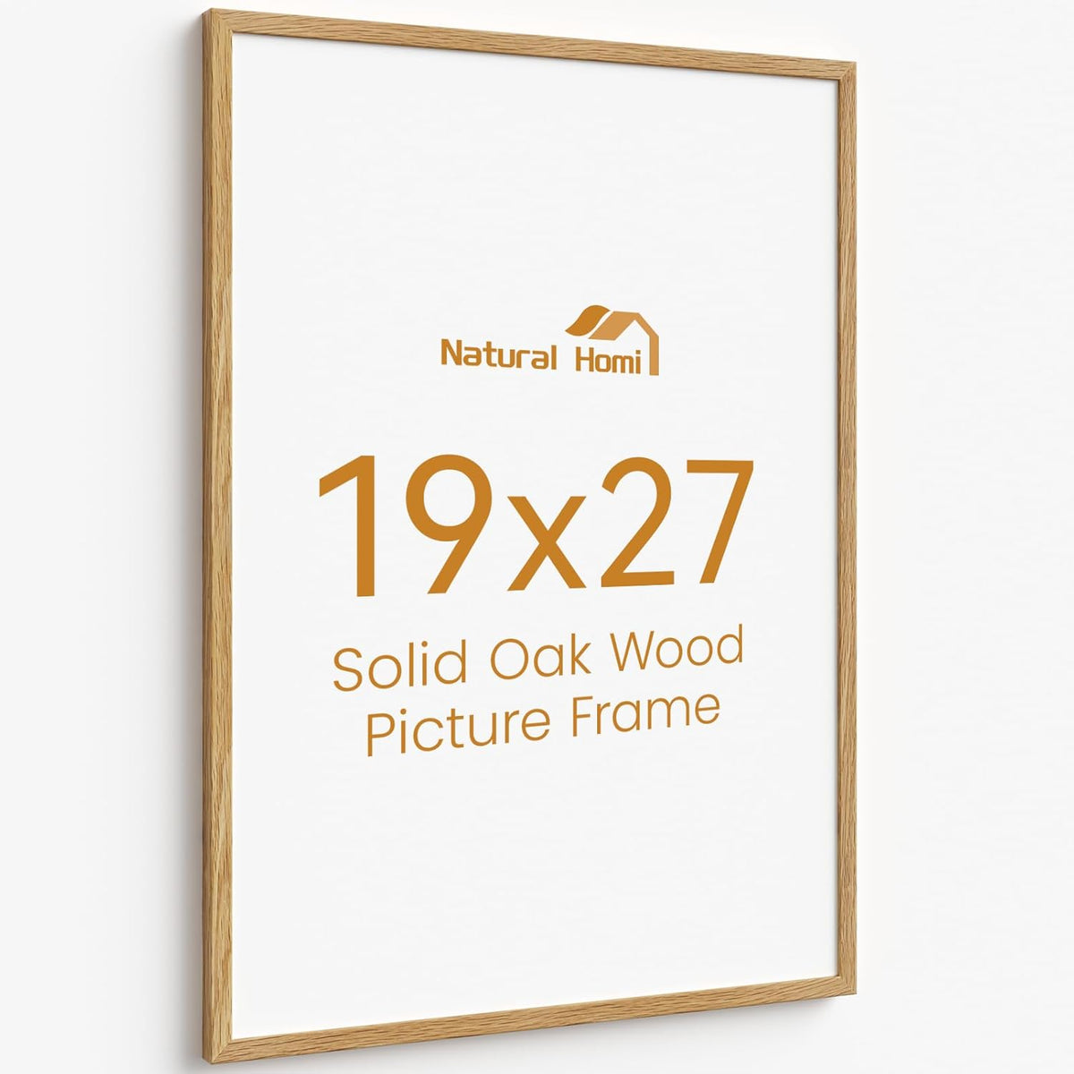 19x27 Picture Frame Oak Wood,19"x27" Natural Oak Color Wooden Frames with Tempered Glass,27x19 inch