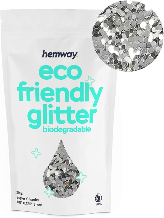 Hemway Eco Friendly Biodegradable Glitter 100g / 3.5oz Bio Cosmetic Safe Sparkle Vegan for Face