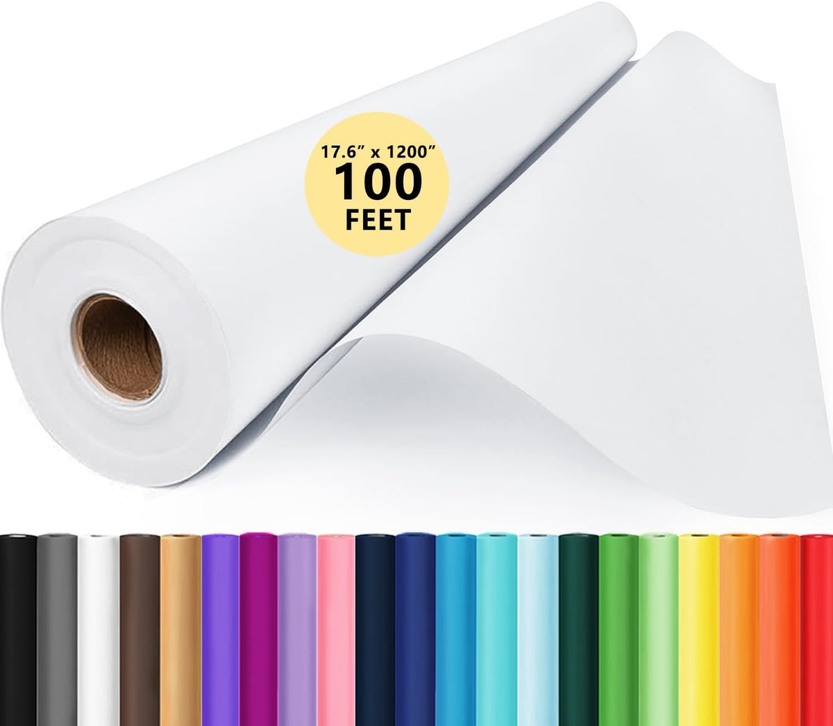 Drawing Paper Roll for Kids Art Supplies, 17.6"x1200" (100') Easel Craft Decorative Paper, White