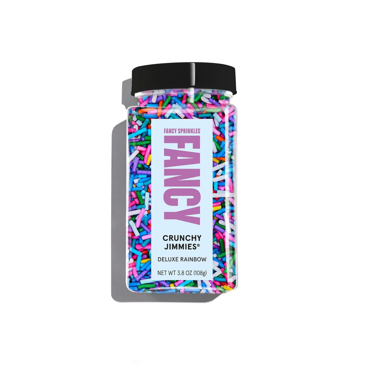 Fancy Sprinkles Deluxe Rainbow Crunchy Jimmies, Real Sugar, For Ice Cream, Cookies, Cakes