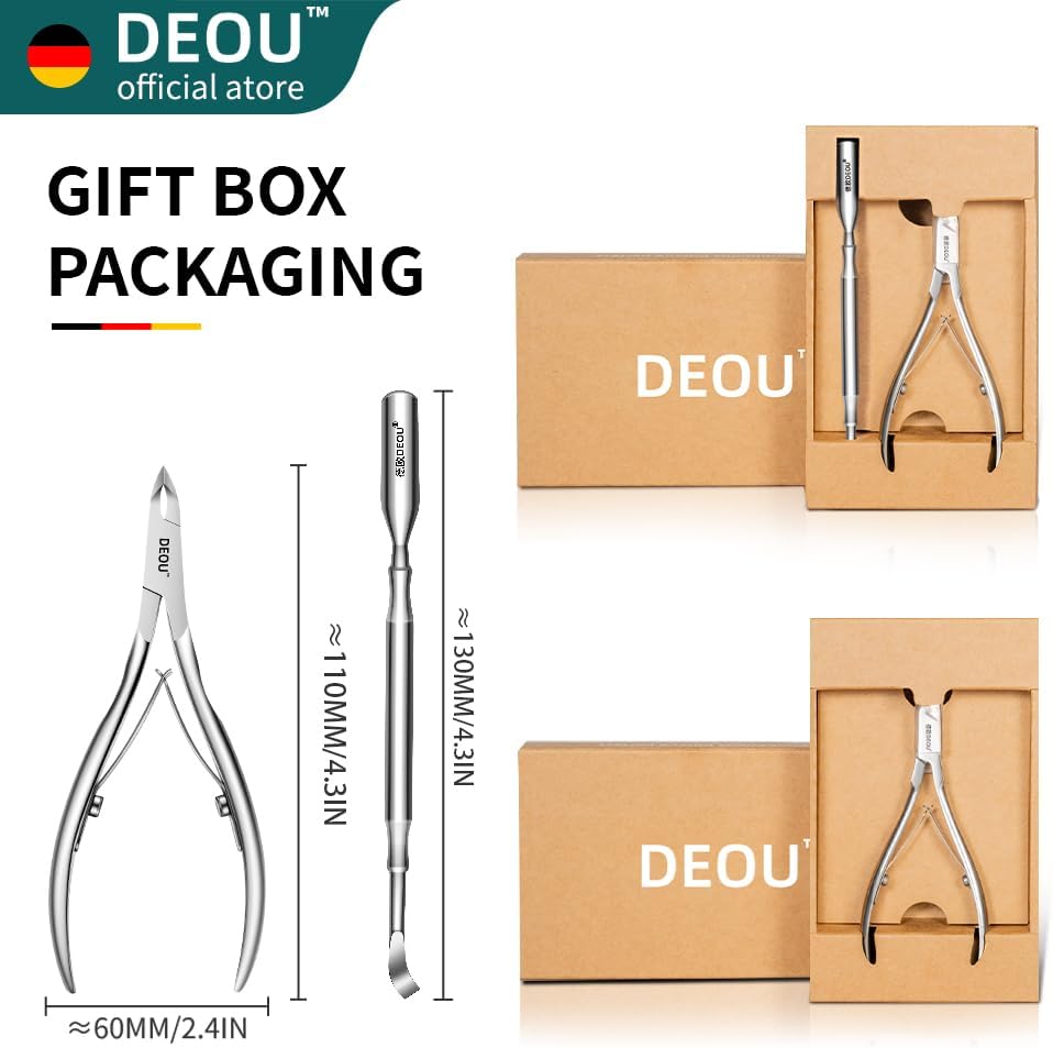 DEOU professional cuticle scissors, salon manicure tools, stainless steel eyelash trimmer