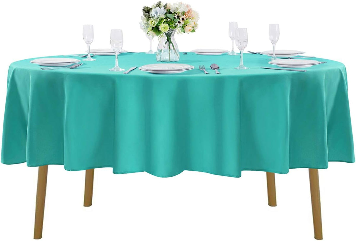 60 inch Round Tablecloth Washable Polyester Table Cloth Decorative Table Cover for Wedding Party