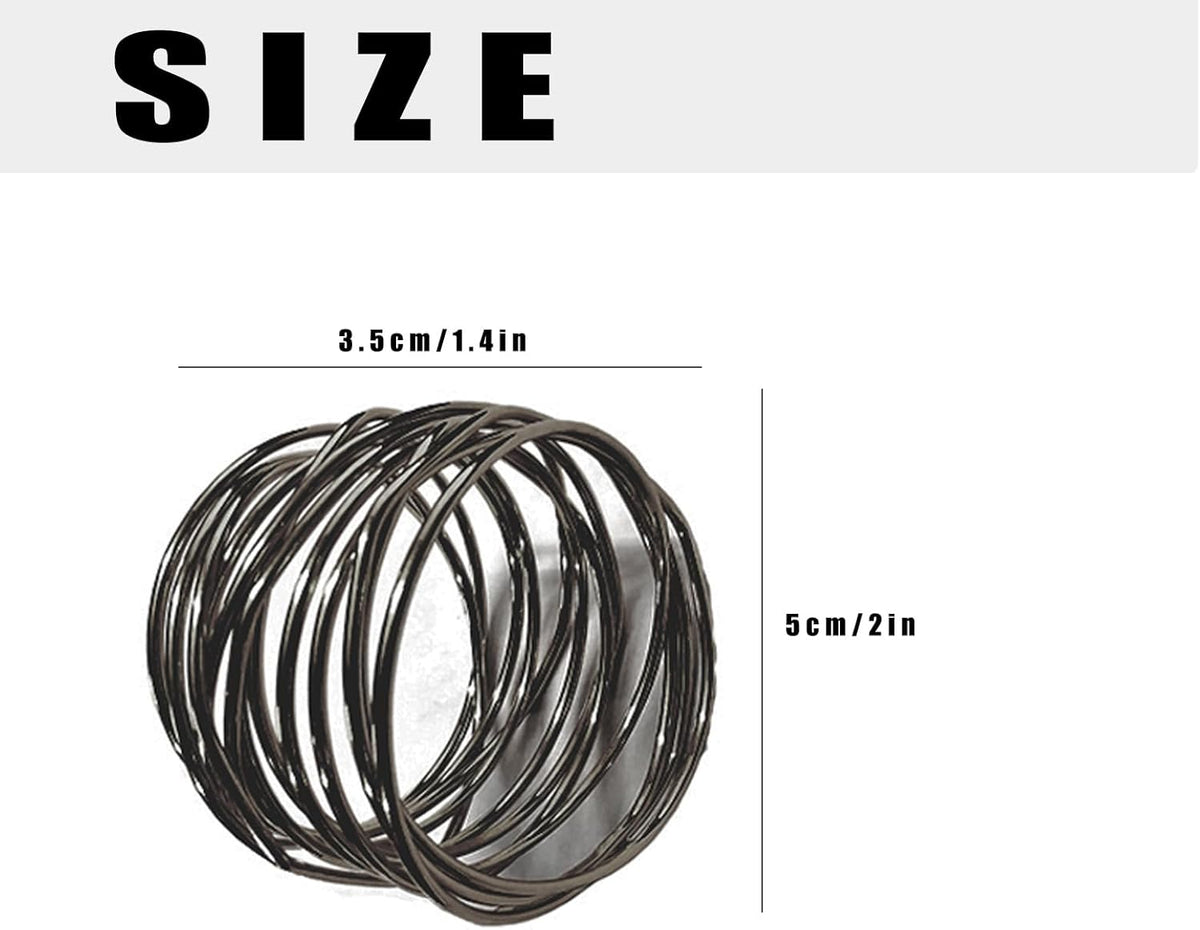 Black Napkin Rings - 6 PCS Metal Napkin Rings(Twisted Wire) Napkin Holders Buckles for Family