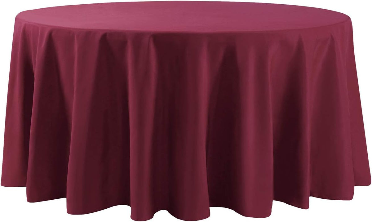 108 inch Round Tablecloth Washable Polyester Table Cloth Decorative Table Cover for Wedding Party