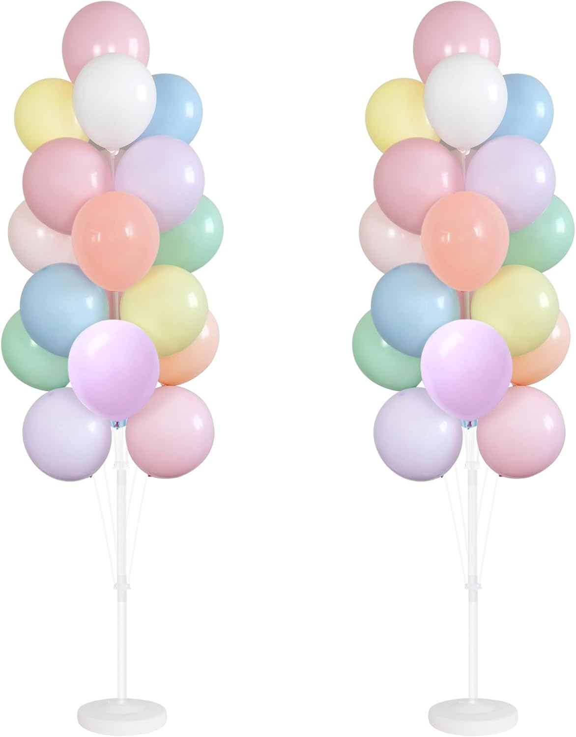 Balloon Column Kit Set of 2 With Balloons Included - Balloon Stand with Base, and Pole,Balloon