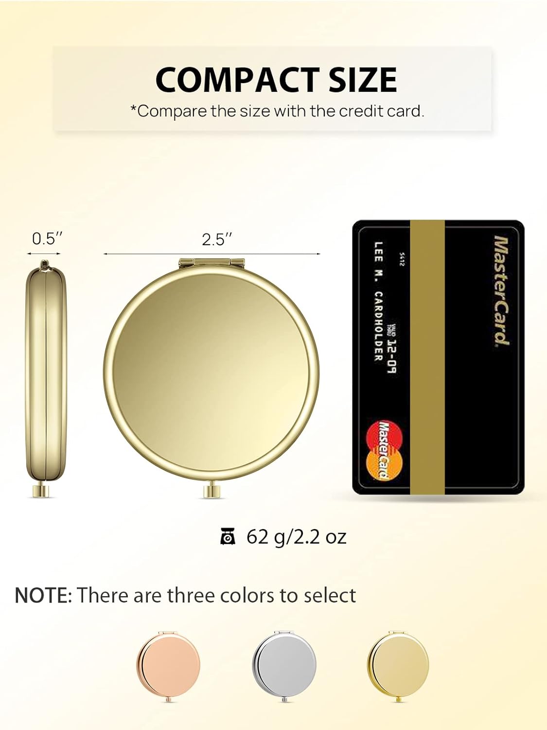 Compact Mirror Bulk, Set of 100 Double-Sided 1X/2X Magnifying Metal Pocket Makeup Mirrors(Round