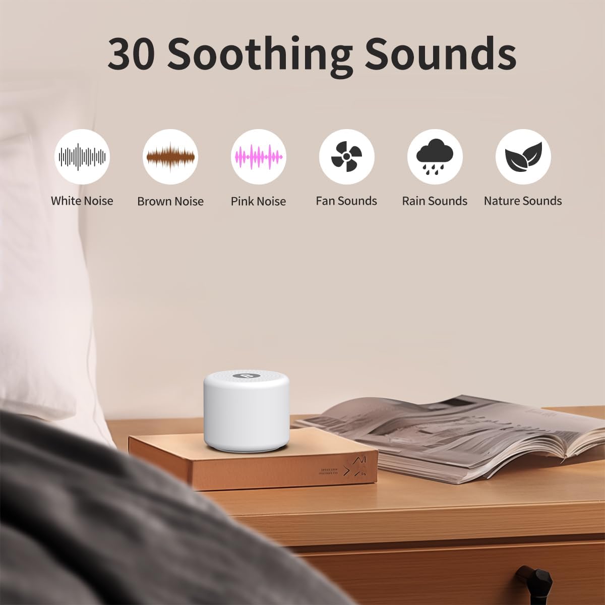 Mini Portable Sound White Noise Machine Baby Patter for Sleep with 30 Soothing Sounds for Baby Kids