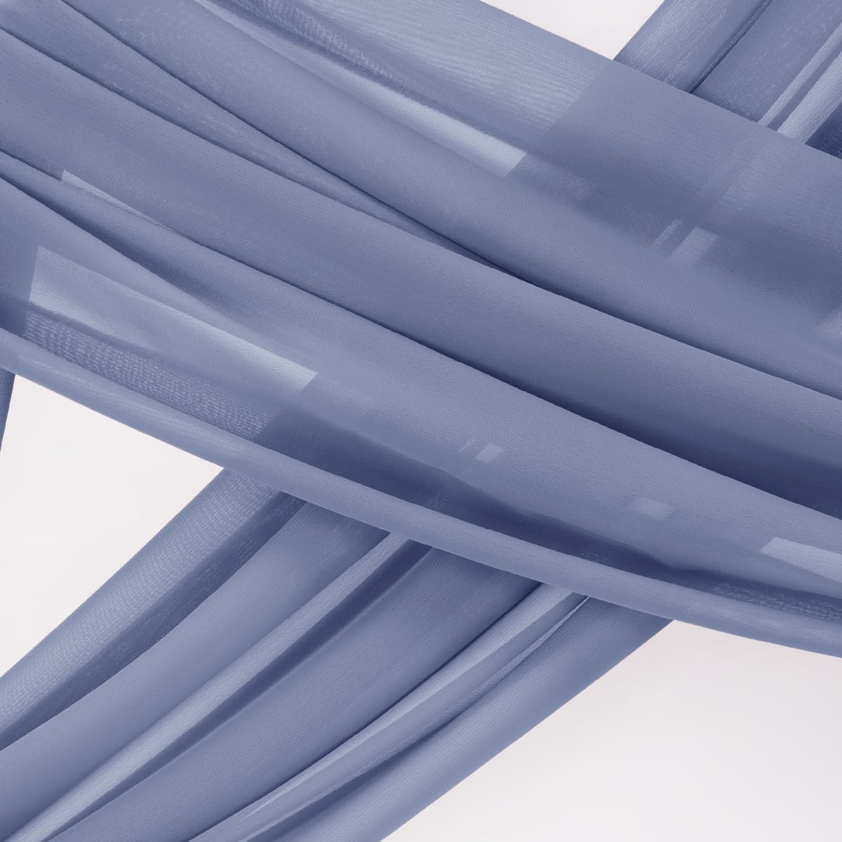 Socomi Wedding Arch Draping Fabric 1 Panel 29" x 19Ft Dusty Blue Sheer Chiffon Curtain Drapes 6