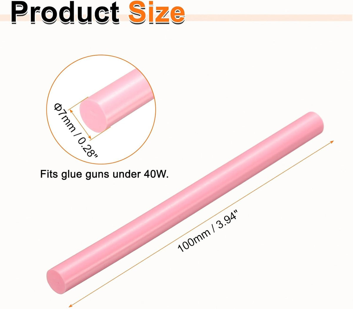 HARFINGTON 10pcs Hot Glue Sticks 0.28" Dia x 3.94" Long EVA Mini Hot Melt Adhesive Glue Stick for