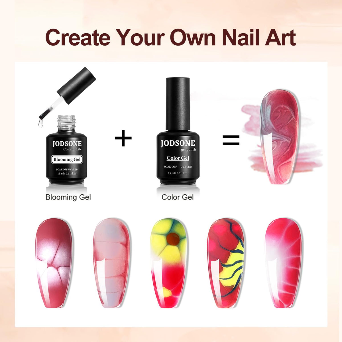 JODSONE 15 ML Blooming Gel Nail Polish Enrich Nail Life Base Coat Top Coat Solid Gel Manicure
